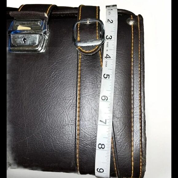 Vintage Hinomoto Brown No. 48 Japan Shoulder Strap No Key Camera Bag - Picture 7 of 11